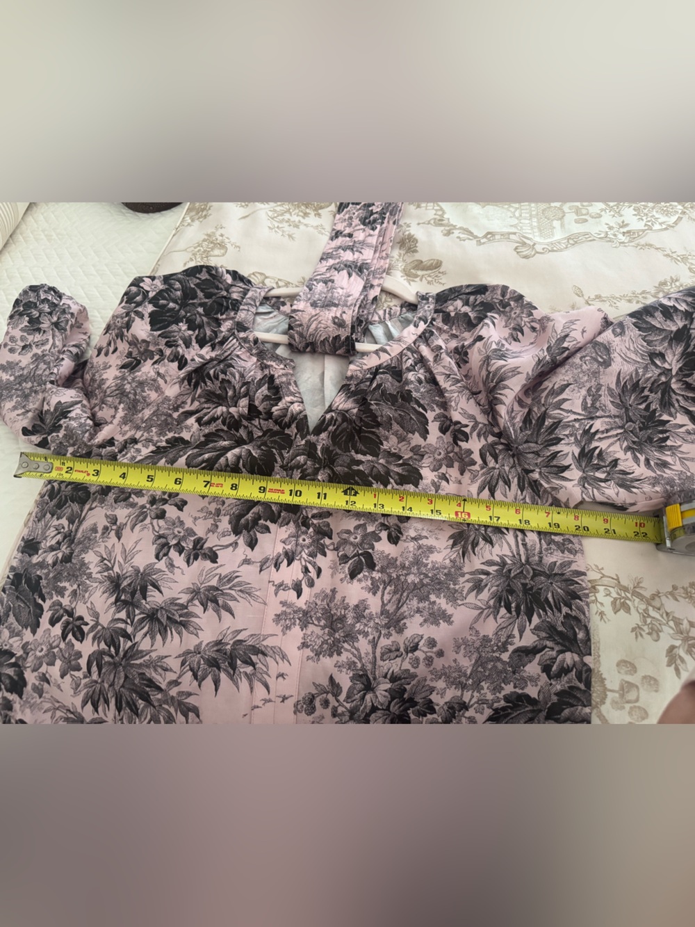 Tuckernuck Lilac Pink Toile Floral Tie-Waist Maxi Dress. Size Small. Gorgeous! - Picture 7 of 11